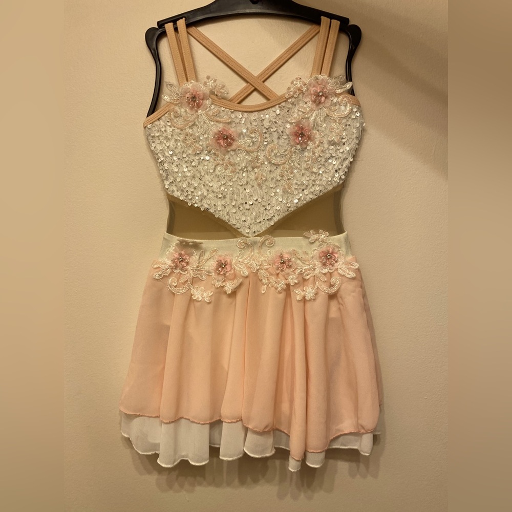 Pink leotard with skirt